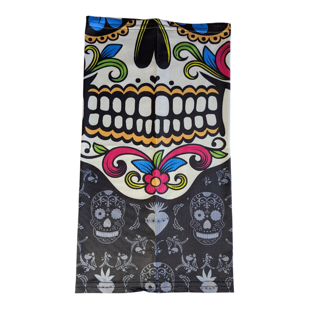 Neck Gaiter - Fishing Mask - Bandana - Sun Wind Dust Protection - Sugar Skull